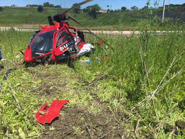 Chicago Medical Helicopter Crash: Superior Helicopter Crash Front