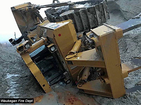Bulldozer Crash at National Gypsum, Waukegan Fire Department